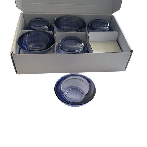 12 Pk 3" Round Blue Glass Tealight Candle Holders Romantic Lighting Party Favors - Picture 2 of 7